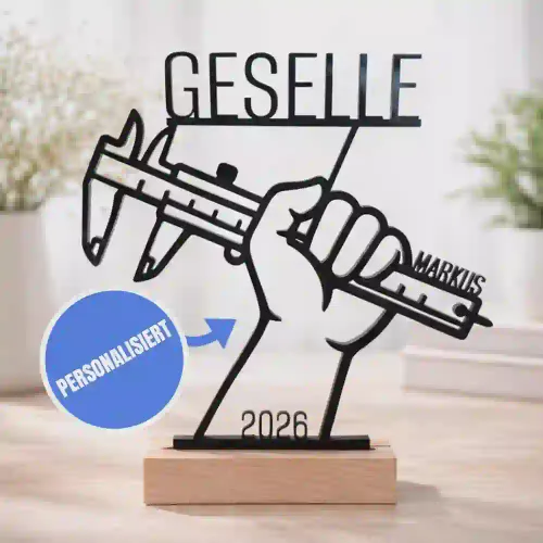 Personalisiertes Geschenk zur Gesellenprüfung für Mechaniker und Werkzeugmacher