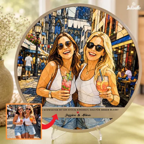 Personalisierter Sonnenfänger als Geschenk für Schwestern